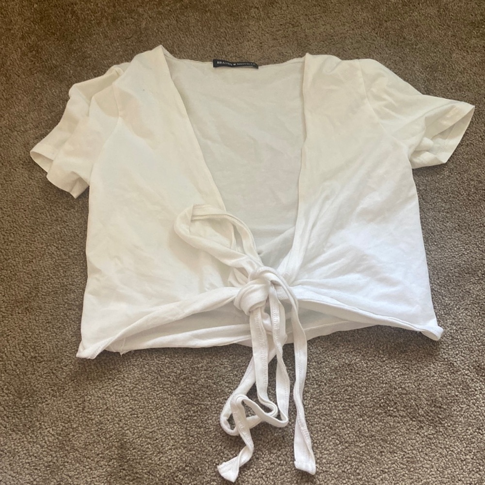 super cute white brandy tie top